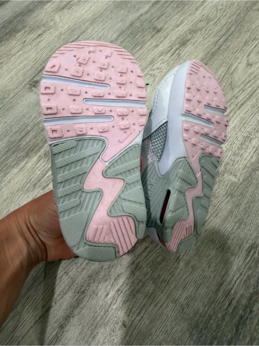 NIKE Kids White and Light Pink Athletic Sneakers - Picture 3 of 6